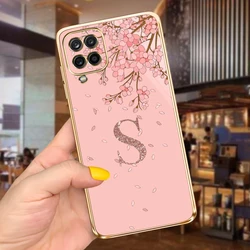 Luxury Black Pink Couple Letters Soft Phone Case Cover - Stylish Bumper Protection for Galaxy A12 (Pink S)