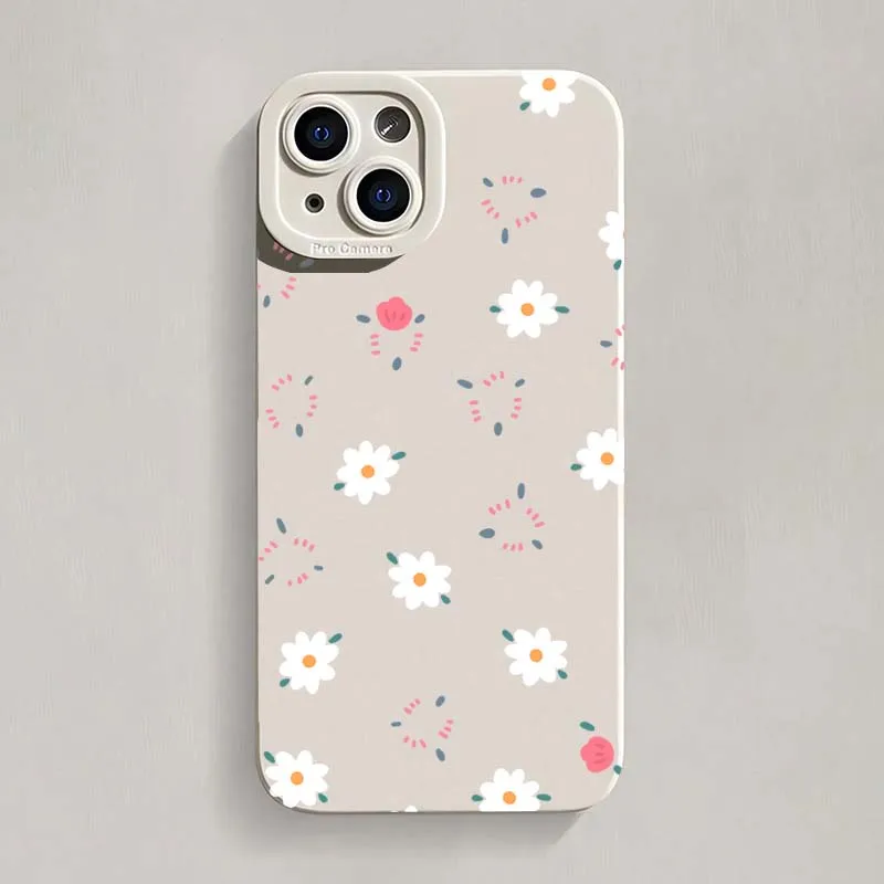 Perforated Heart Flower Painted Phone Case Cover