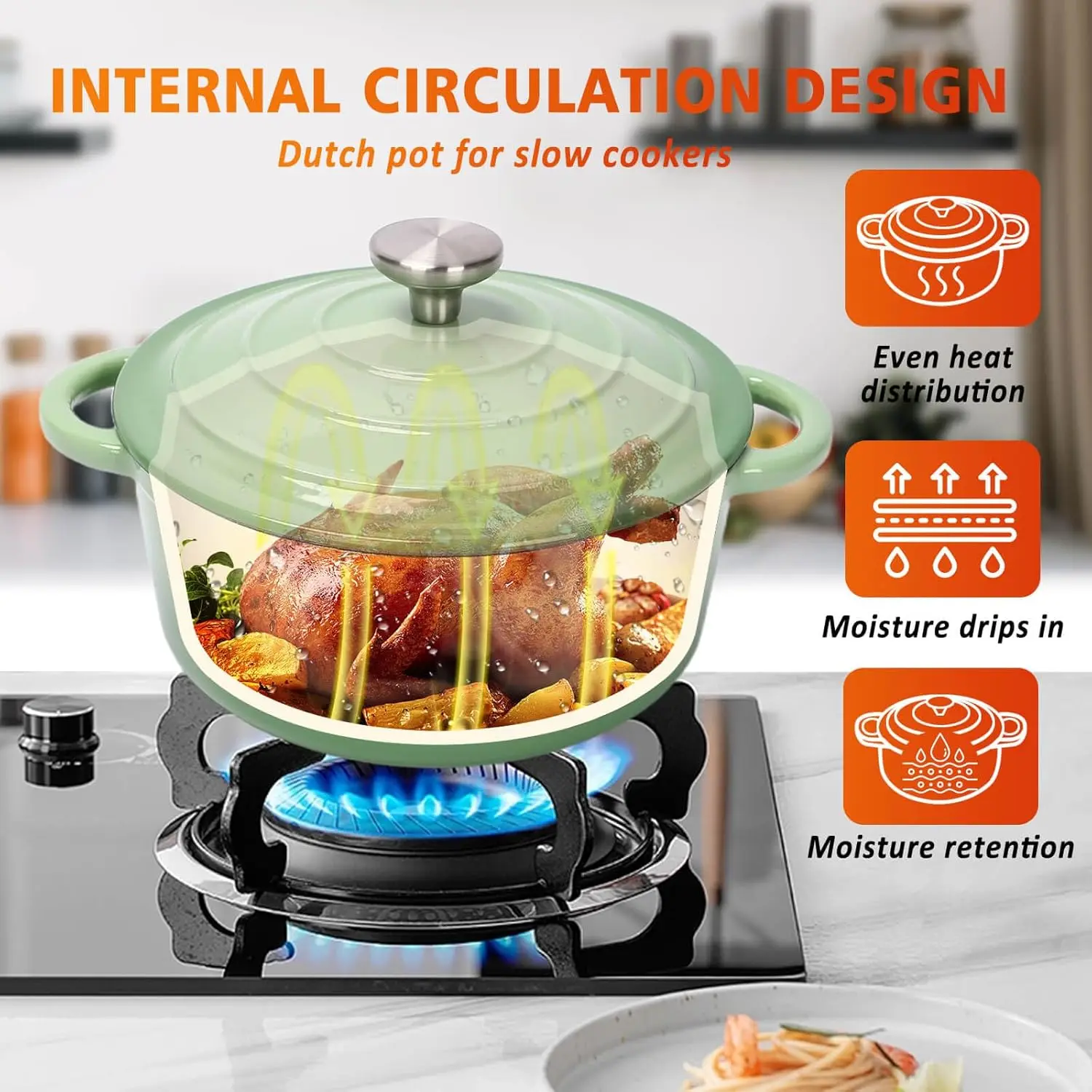 Chef’s Choice Cast Iron & Ceramic Pots and Pans Set 6