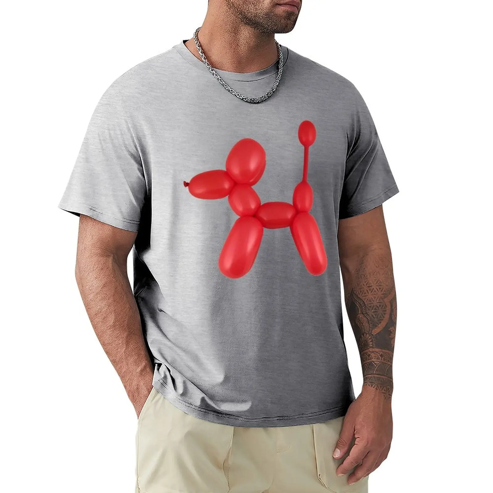 

Red Balloon Dog T-Shirt tees quick drying new edition mens graphic t-shirts anime