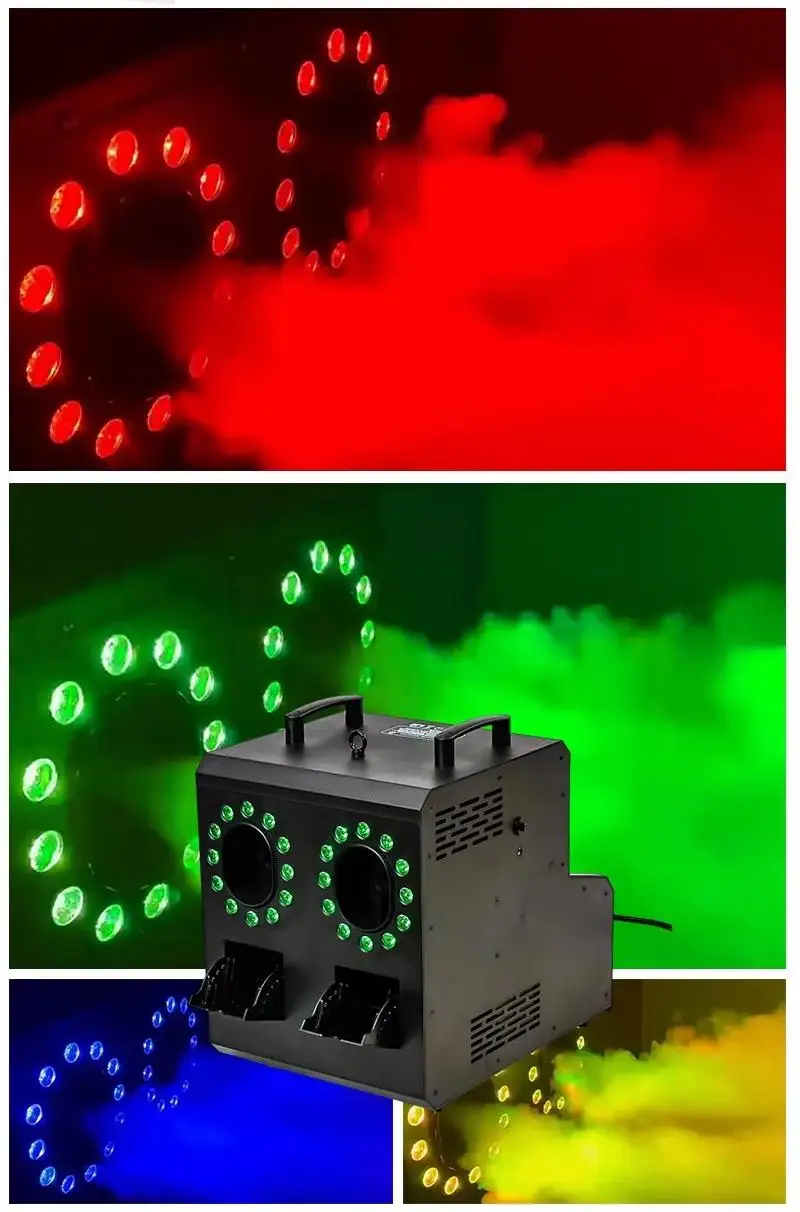 Stage LED Disco Light 1500W Fog Bubble Machine Smoke Bubble Machine Remote Contr