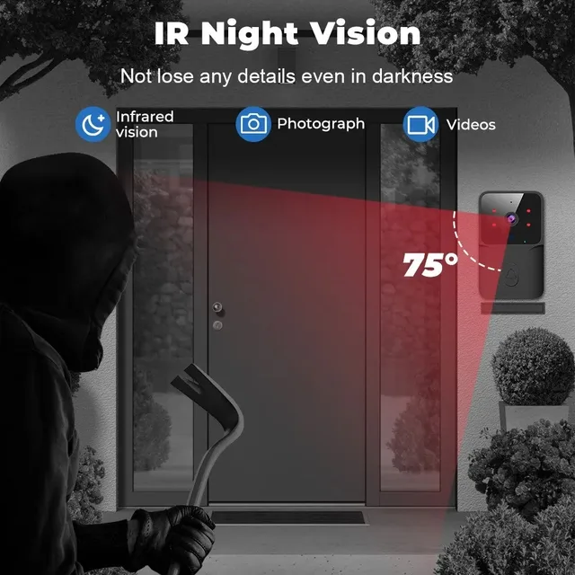 WiFi Doorbell Home Tuya WiFi Wireless Doorbell DC AC Battery Powered Camera Bell with Alex Google Bundle Video Doorbell Camera 4
