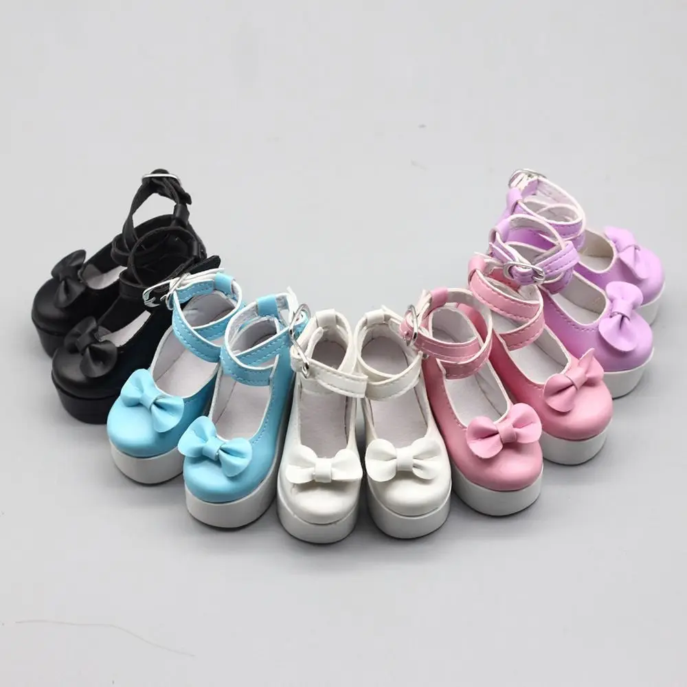 PU Leather 60cm Doll Shoes Causal Wear Princess Bowknot Doll High Heel Shoes Doll Boots 7.8CM 1/3 Doll Shoes Doll Accessories