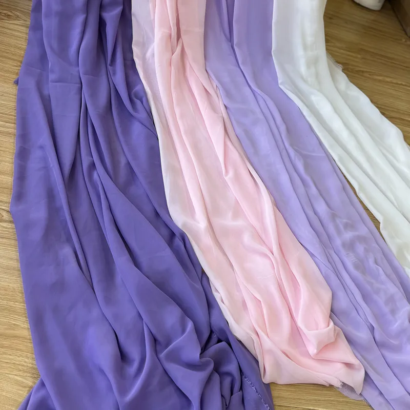 Pink and Purple Chiffon Fabric for Clothing and DIY Projects