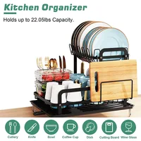 360° rotating kitchen chopping board storage rack, dish drain rack, household double-layer chopstick tube storage rack 1
