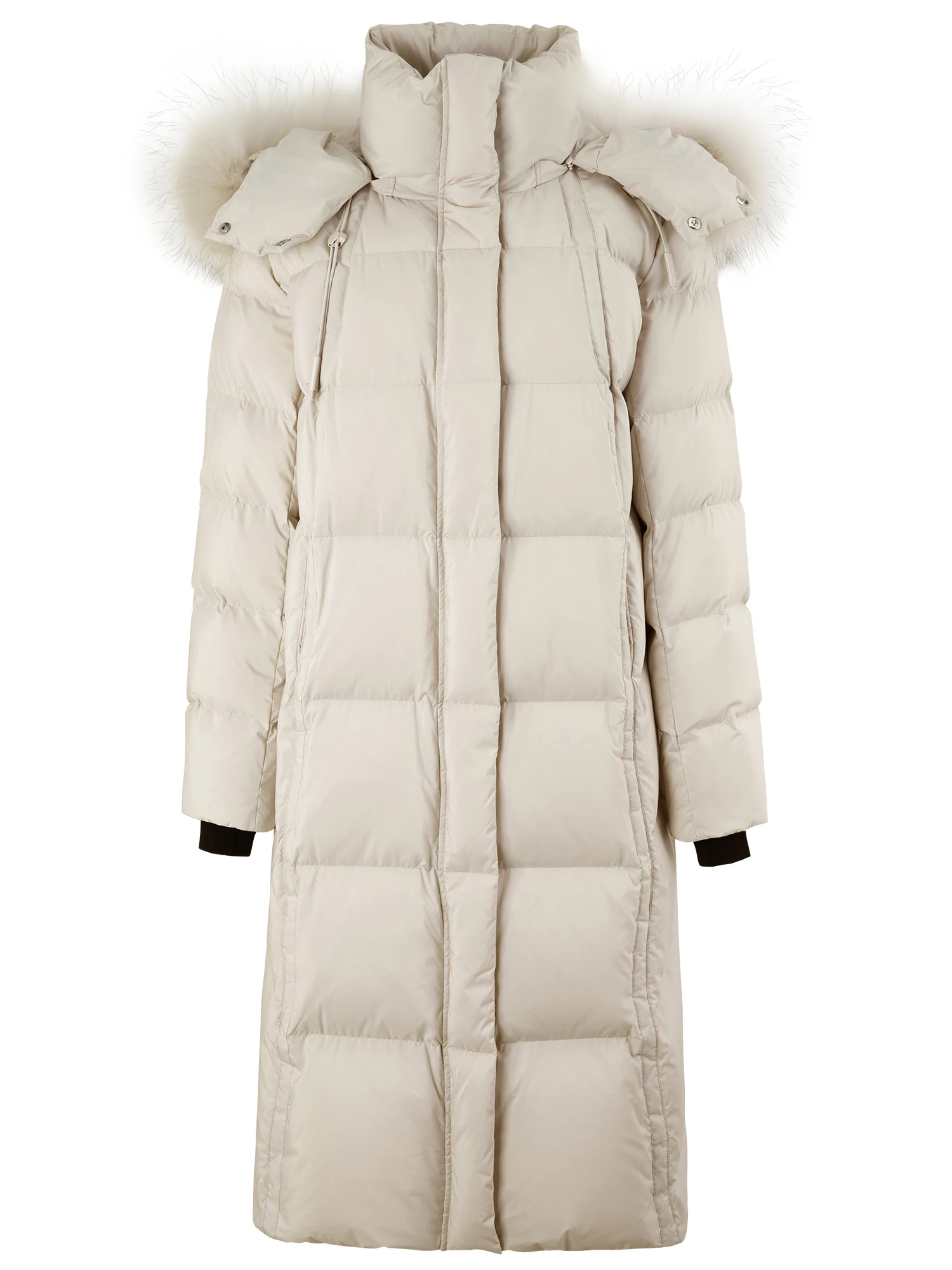 DUSHU 219.9G Filling Amount Plus Size Fur Collar Thickened Mid-length Down Jacket for Women 2024 Winter New Down Coat 24DS84045