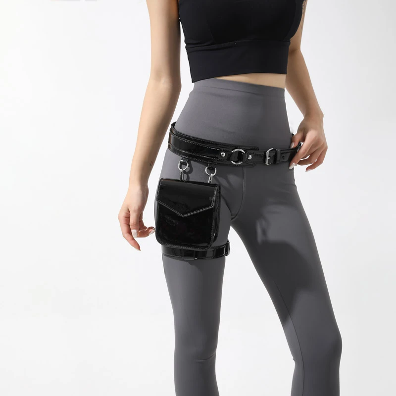 2024 New Leg Bag for Women High Quality PU Waistpack Fashion Motorcycle Waistpack 3