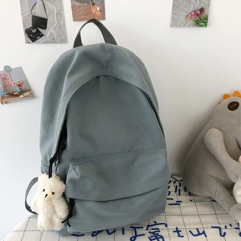 Children Lunch Canvas Bag Daypacking Backpack Shoulder Bag for College Student