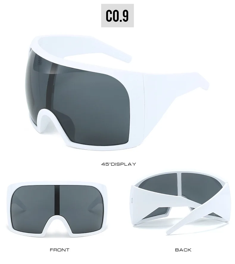 Übergroße Punk-Sonnenbrille für Damen, Luxusmarke, Designer-Sport-Sonnenbrille für Herren, modische einteilige Sonnenbrille, Outdoor-Sportbrille – Detail 19