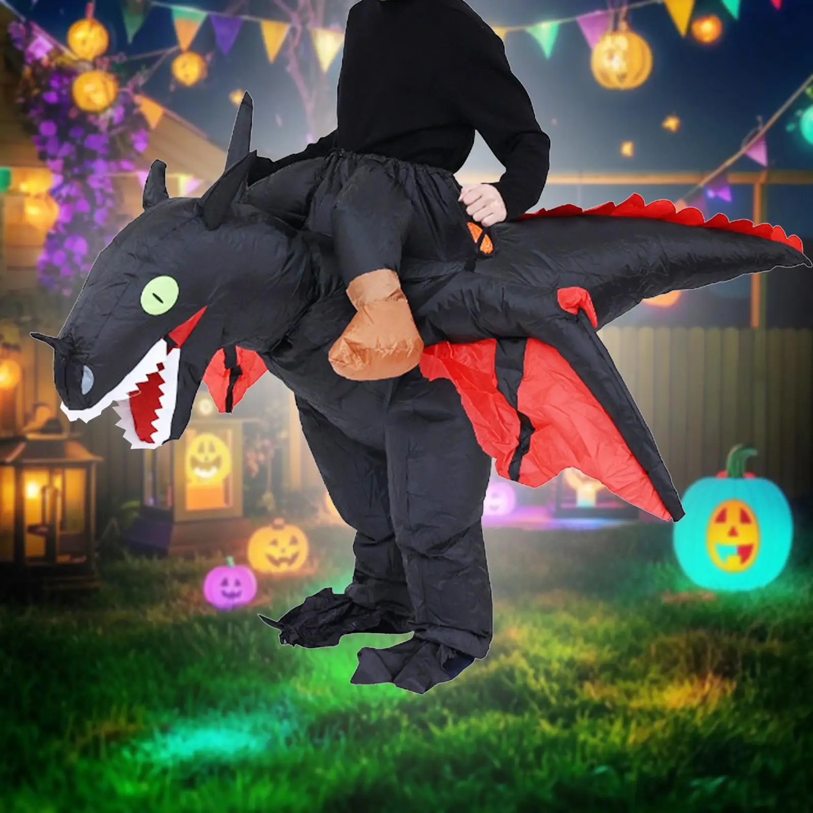 Inflatable Halloween Dragon Costume Dress up Suit with Air Blower Outfit for Festival Stage Performance Party Carnival Holiday Inflatable Halloween Dragon Costume Dress up Suit with Air Blower Outfit for Festival Stage Performance Party Carnival Holiday