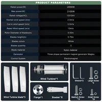Éolienne à axe vertical 2000W 2KW 12V 24V 48V, générateur éolien certifié CE, énergie gratuite, démarrage à basse vitesse, hors réseau pour usage domestique 6