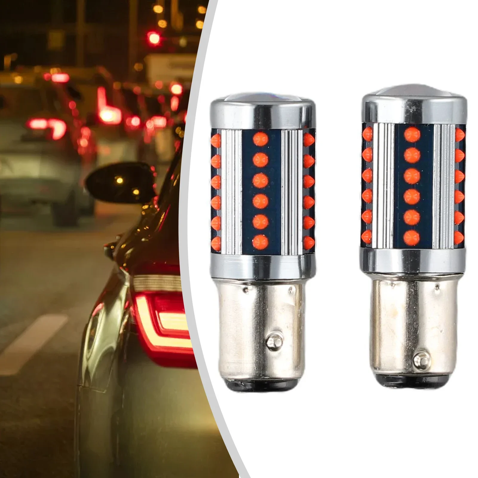 

2× 1157 LED Light Bulb Hot Top Accessory Plug And Play Red Stop Tail Lamp 2pcs Set Brake Light Car DC/AC 12V-24V