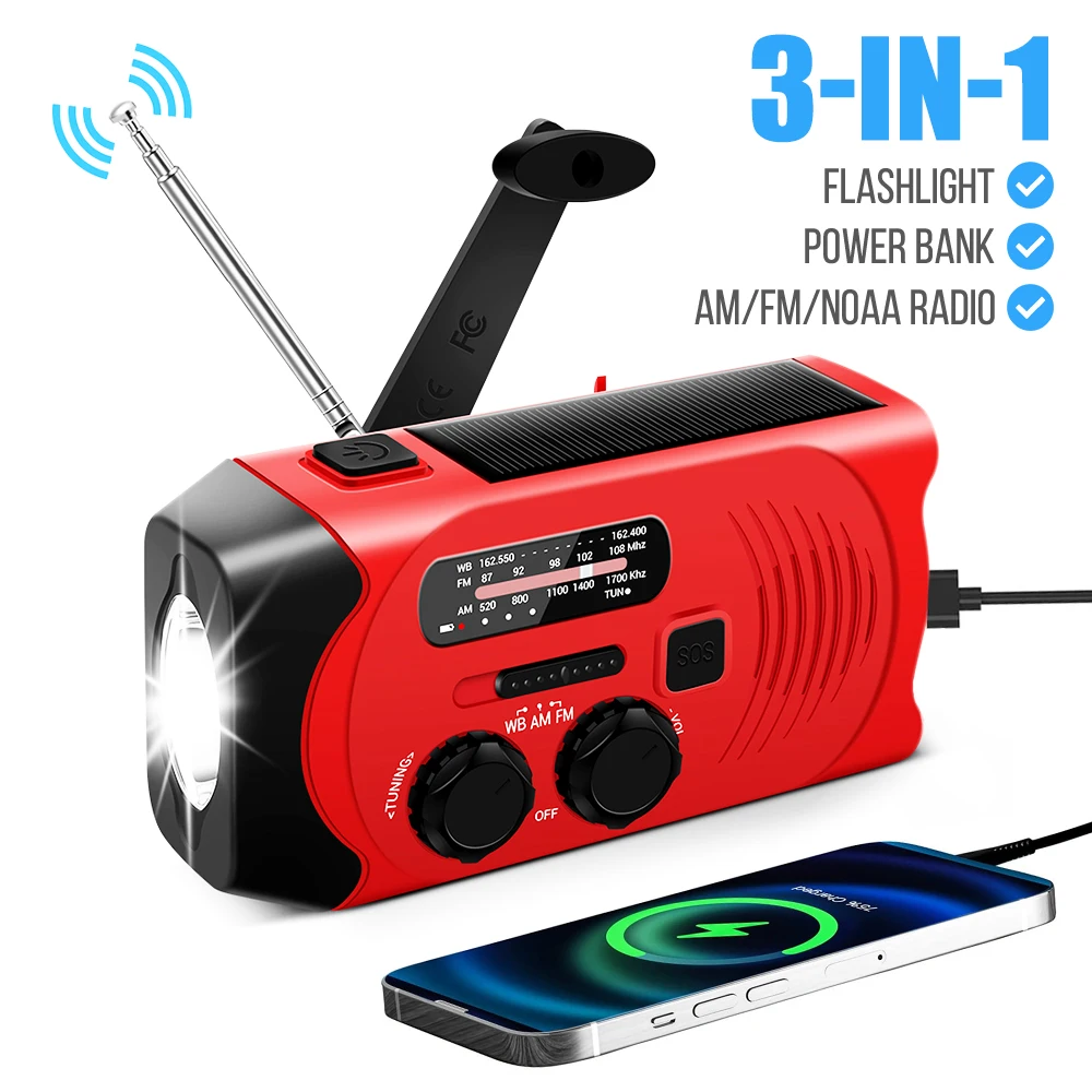 Camping Light Handheld Flashlight Bike Flashlight Mini Led Light Survival Signal Light Solar Powered Lamp Pocket Flashlight Mini Led Night Light Inspection Lamp Desktop Light Portable Solar Hand Crank Radio FM AM NOAA Weather Radio USB Charging Emergency LED Flashlight Power Bank Tactical 2000mAh