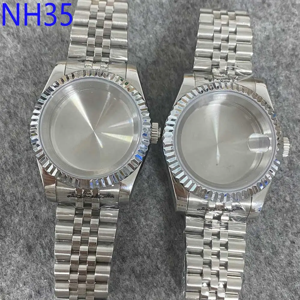 

For NH35/ NH36 Movement 39MM Stainless Steel Watch Case + Strap Oyster Perpetual Sapphire Crystal Accessories