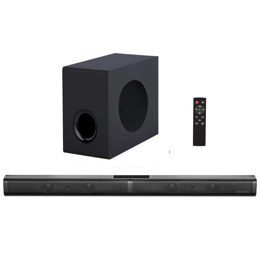 100W 사운드바 TV 2.1CH 사운드 박스(서브우퍼 포함) 고출력 무선 스피커 홈 시어터 시스템 Hifi 3D 스테레오 붐박스