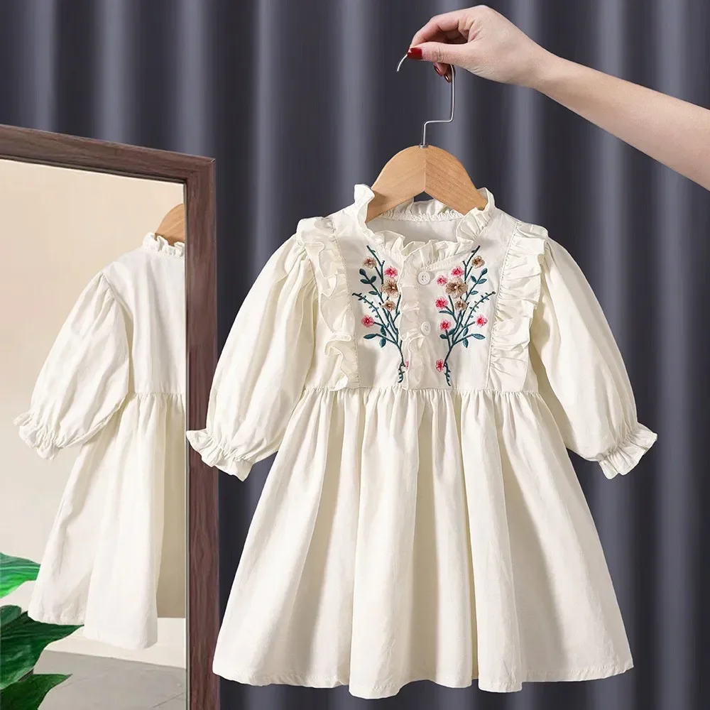 Girls' Dress Autumn New Spring And Autumn Children Foreign Style Princess Skirt Net Red Little Girl Baby Dress