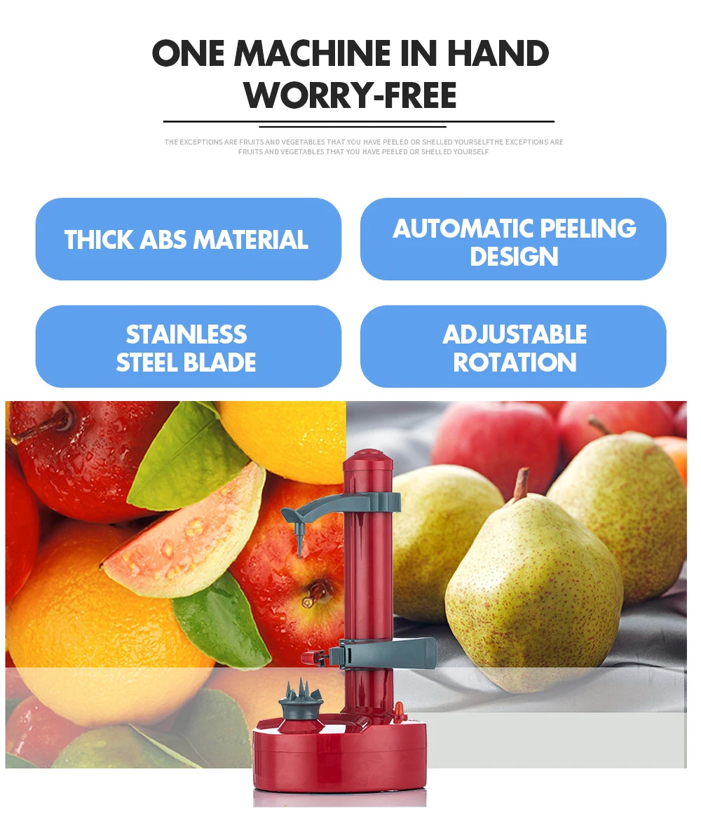 Shanna Electric Potato Peeler Automatic Rotating Fruit & Vegetable Cutter  Apple Pear Skin Peeling Machine,Black