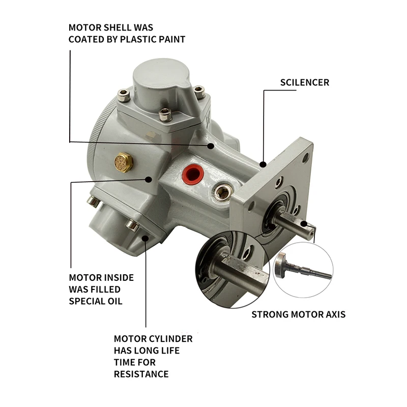 Hot selling 1/4HP Agitator Air Motor 1/3HP With Flange Mixer Machine Shaker Head Air Tools Pneumatic Motor