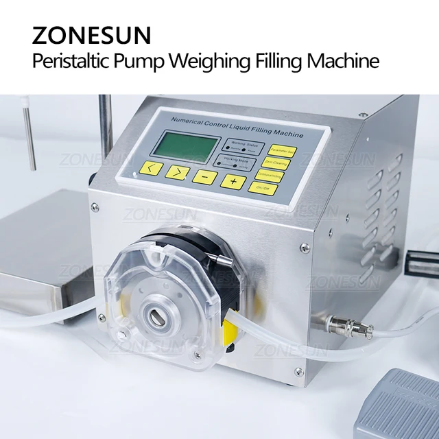 ZONESUN Semi-Automatic Peristaltic Pump Liquid Filling Machine for Beverage, Perfume, Lotion Filler ZS-PP531W 4