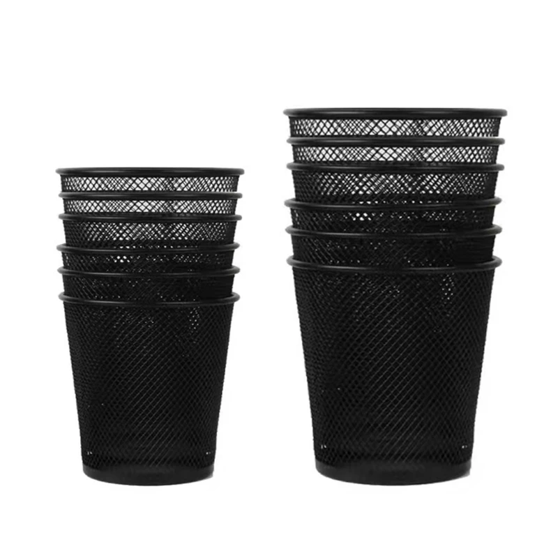 

6 шт. цилиндрический держатель для инструментов для макияжа, студенческий держатель для карандашей, черная сетка, большая банка