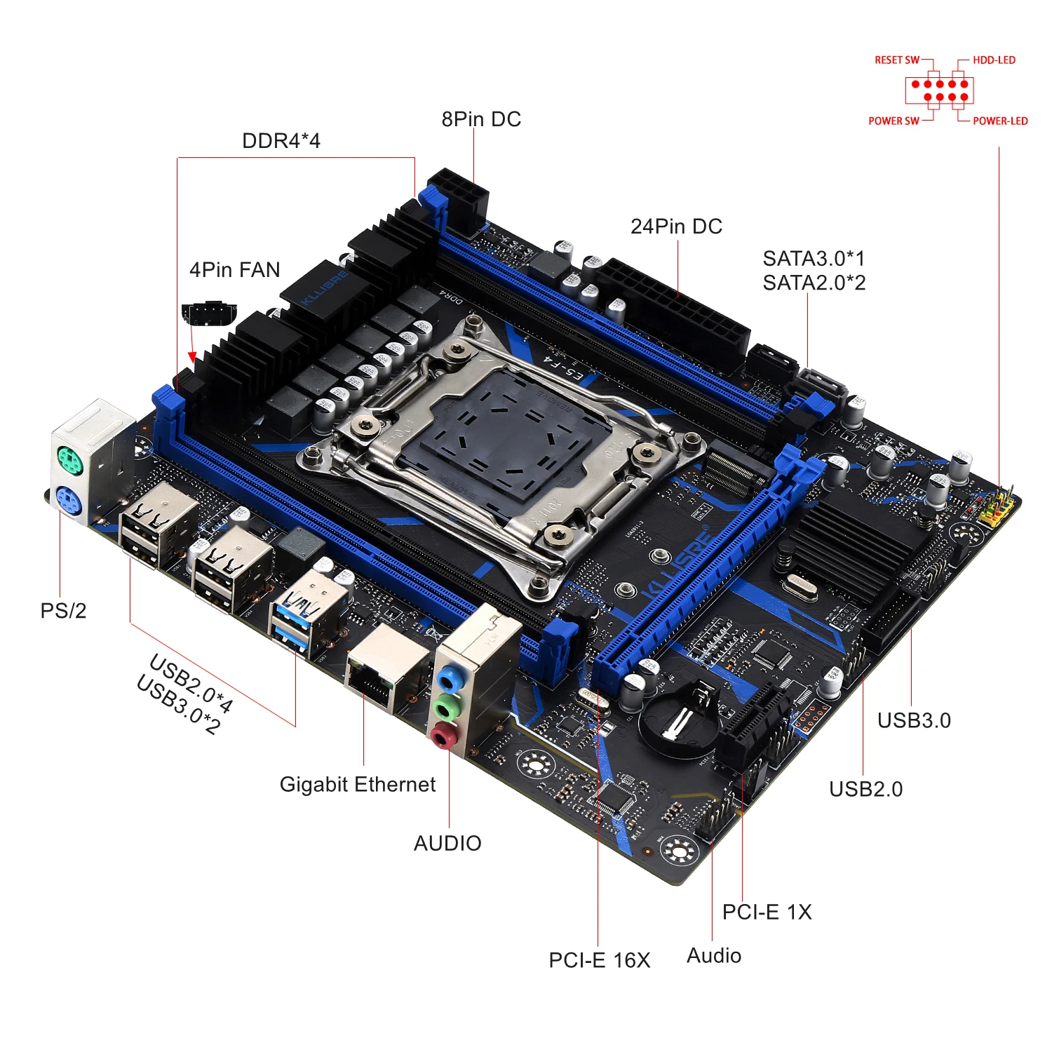 Intel Xeon E5-2680 v4 + X99マザボ + 16GB X99 Motherboard Combo Kit Set LGA 2011-3 Xeon E5 2680 V4 CPU