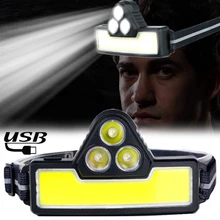 

Powerful LED Headlamp with Built-in Battery Headlight USB Rechargeable Lantern Dual Light Source Adjustment Head Lamp Work Light
