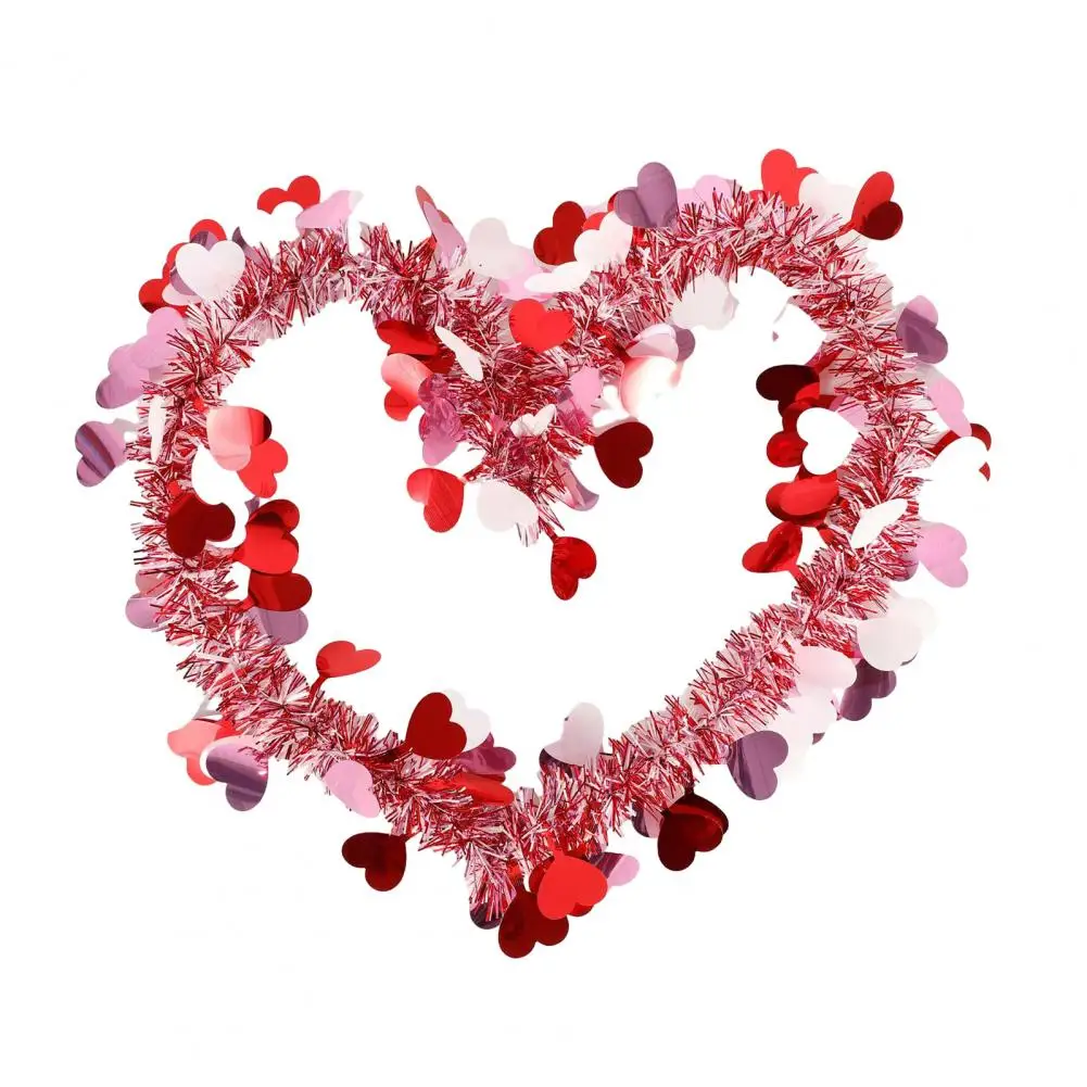 

Гирлянда из пушистой проволоки в форме сердца, мишуры, гирлянда для украшения Дня Святого Валентина, свадебный реквизит, для помещения и улицы, расположение сцены, 10 шт. красочных
