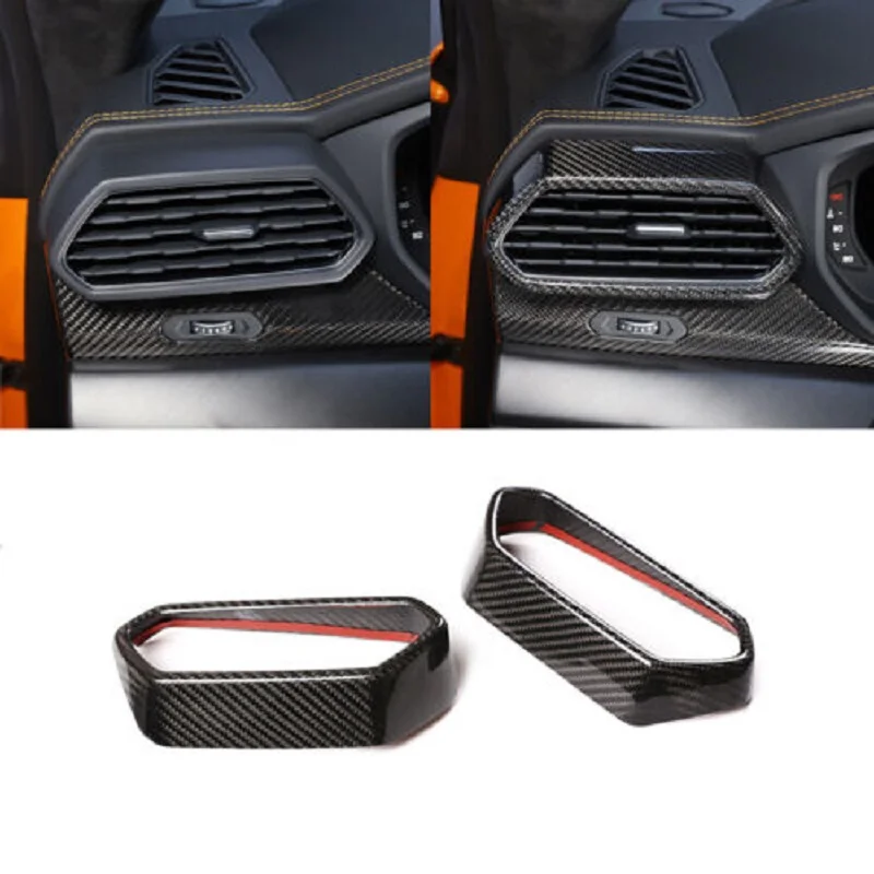 Dry Carbon Fiber Car Dashboard Side Air Outlet Frame Cover Trim Fit For Lamborghini Urus 2018-2021