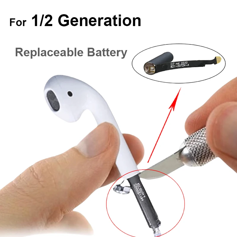 Replace the batteries of Airpods 1 and 2 generation A1722 A1523 A2031 A2031 25mAh A1602 A1938 earphone batteries rechargeable battery