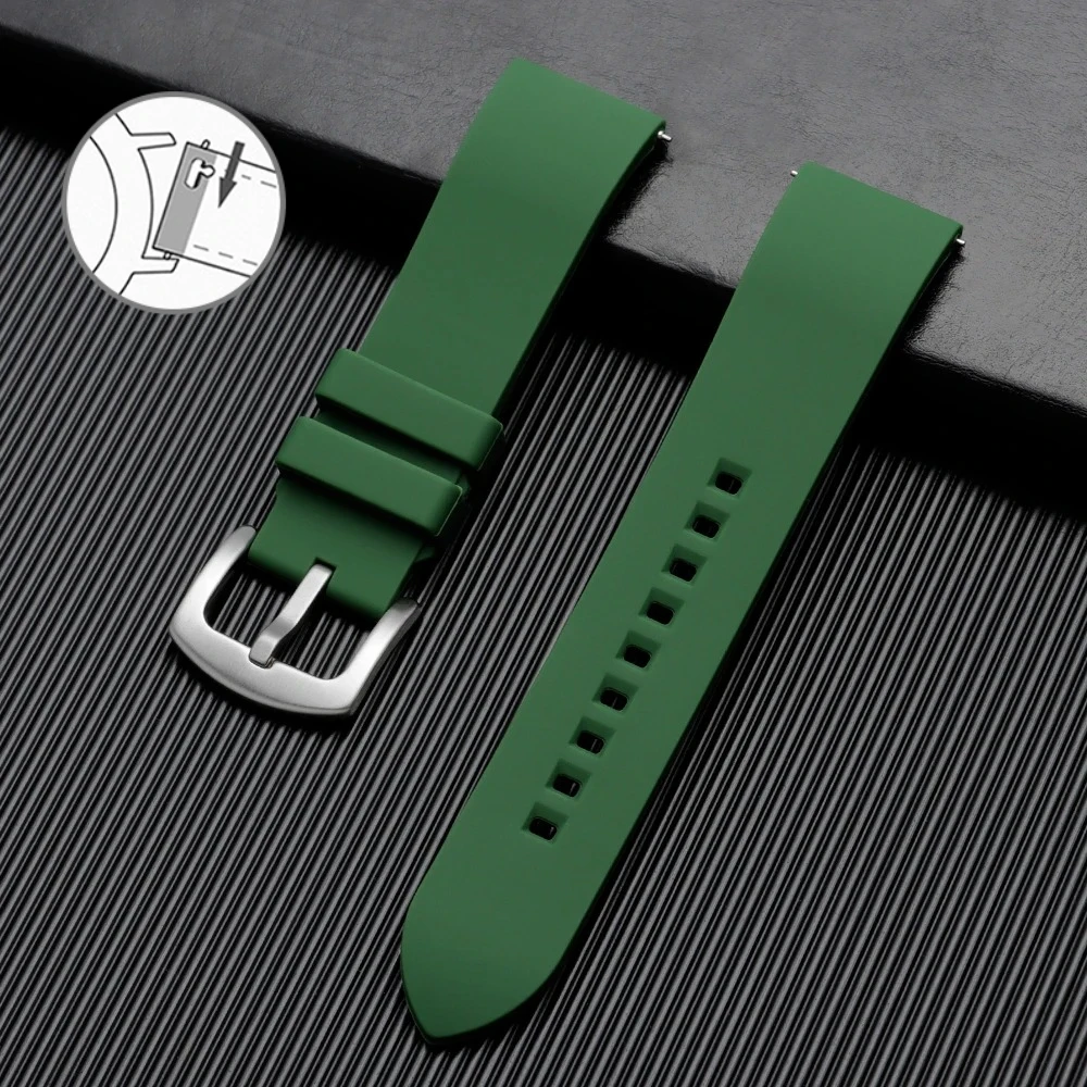 Durable Silicone Waterproof Quick Release Watch Strap - Soft Belt Bracelet (Various Sizes Available)