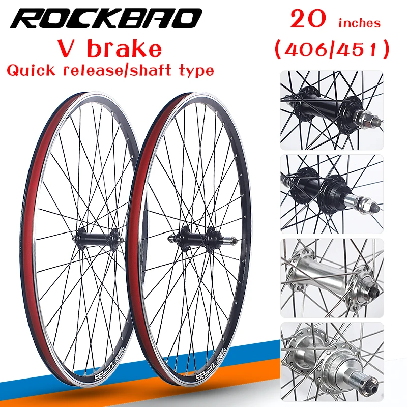 ROCKBAO Mountain Bike 20inch V brake Wheel set 406/451Rotary type Cassette 2Bearing 100X135mm 6/10S Bicycle Wheel