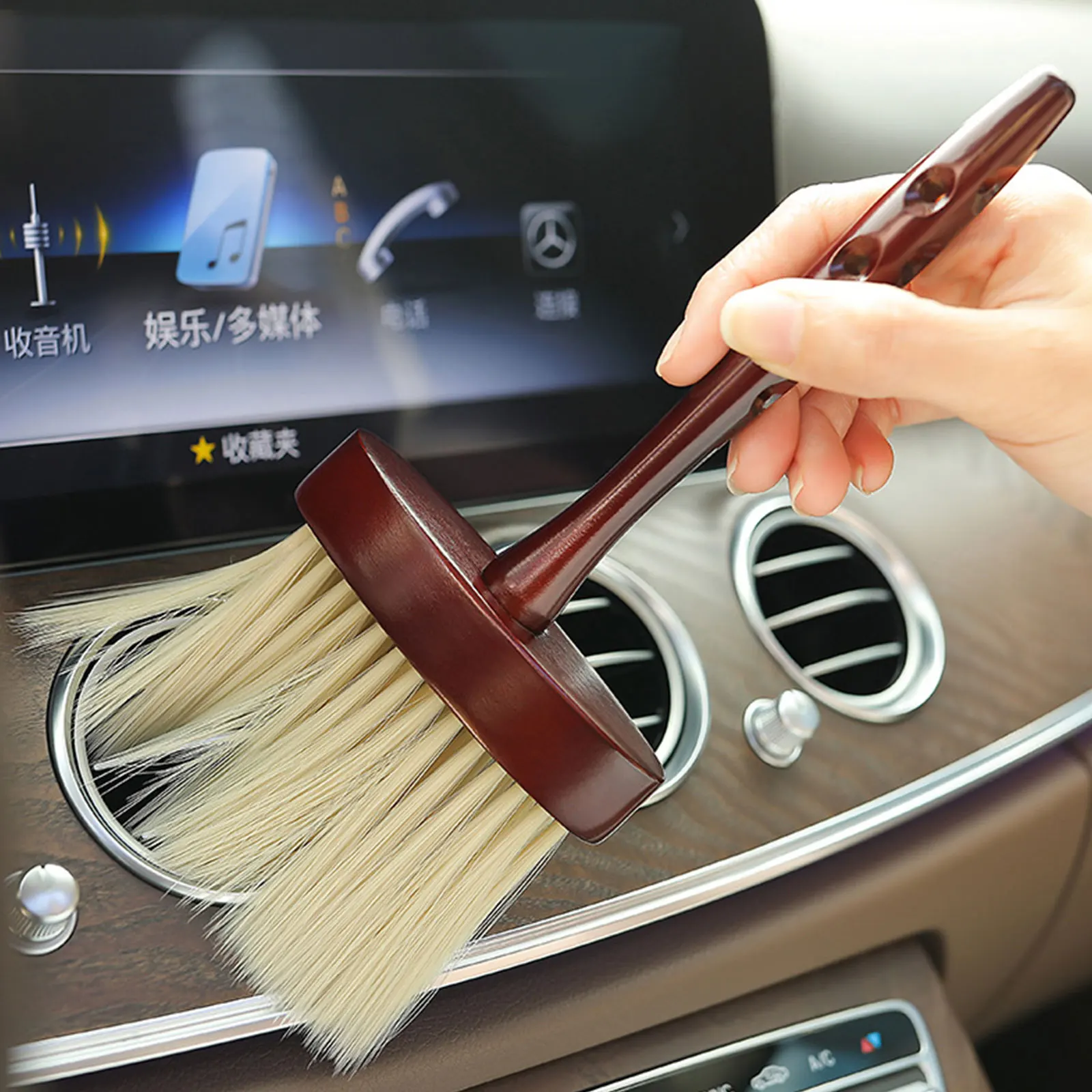 Air Outlet Cleaning Brush Car Detailing Brush Dust Keyboard Cleaning Brush Tools Lengthened Interior Ash Cleaning Soft Brush