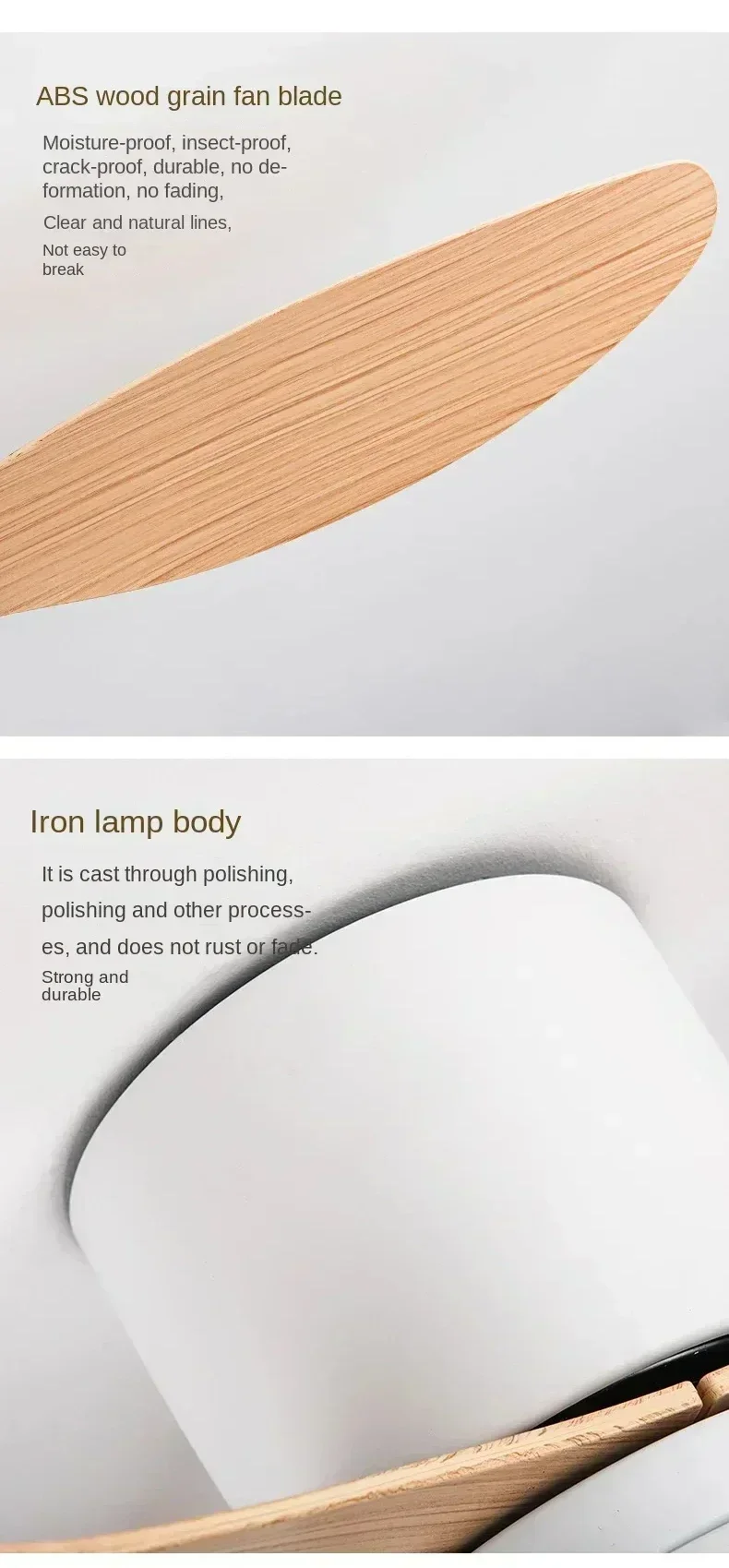 Modern Ceiling Fan with LED Light  Remote Control - High Air Volume for Kitchen Bedroom Dining Room Terrace