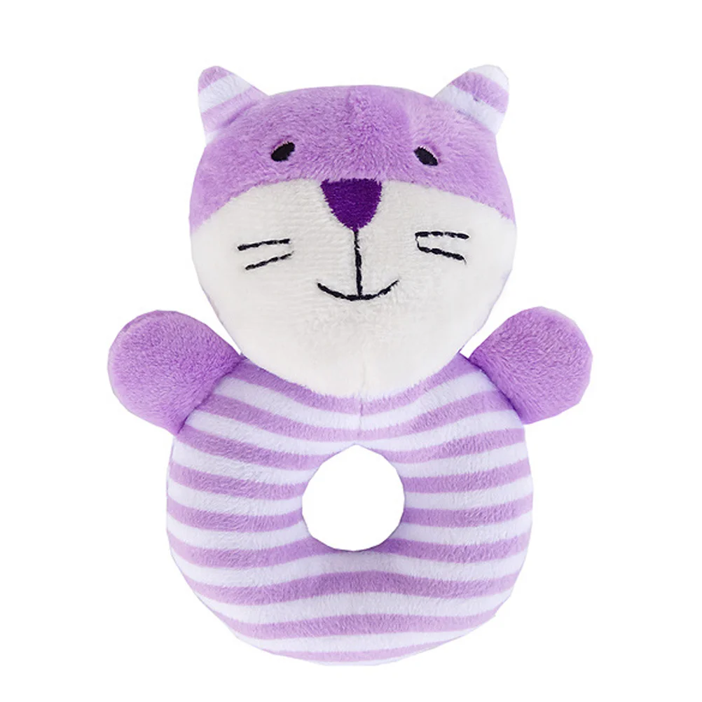 

Animal Baby Hand Squeaker Developmental Educational Animal Rattles Infant Baby Toys (Purple Cat)