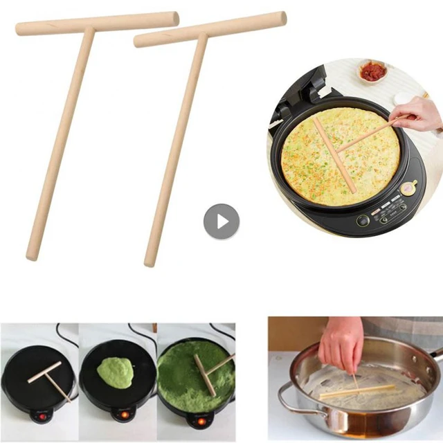 T Shape Wooden Crepe Maker Wooden Pancake Batter Stick Restaurant Non-Stick  Spreading Pie Pancake Tool Kitchen Accessories - AliExpress