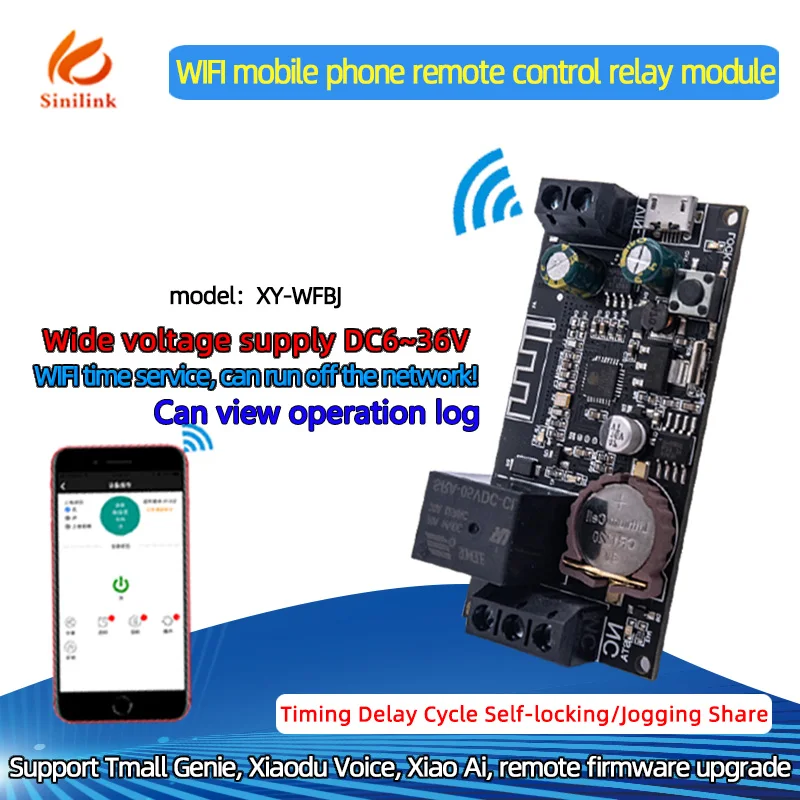 

XY-WFBJ WIFI Mobile Phone Remote Controller Module Network Time Service Disconnects the Network to Run Controller