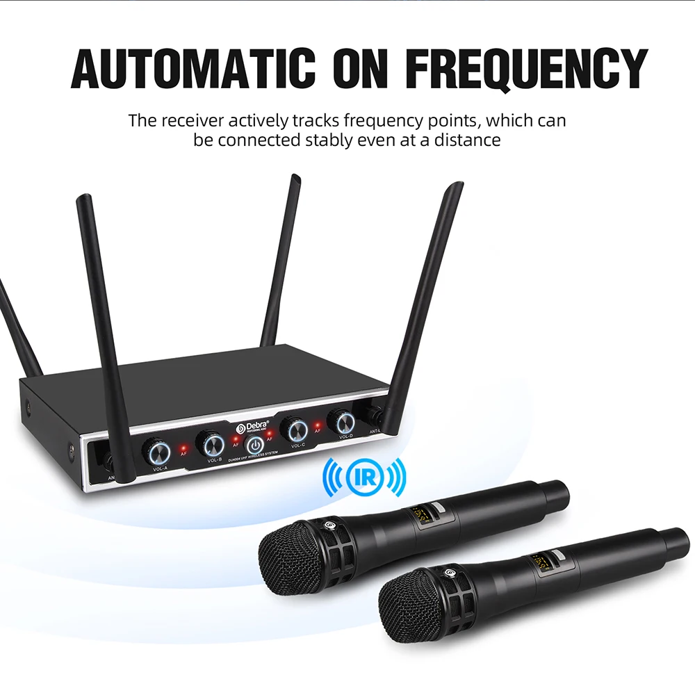 Debra DU4004 UHF 4-channel Wireless Conference Microphone System With Handheld*L