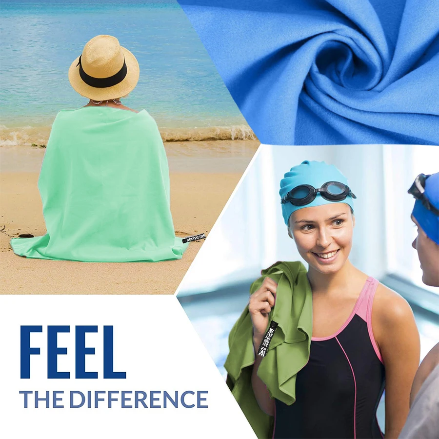 1-pcs Quick drying microfibre sports towel, lightweight and fast drying travel towel, ideal for camping, hiking, gym, yoga. 5