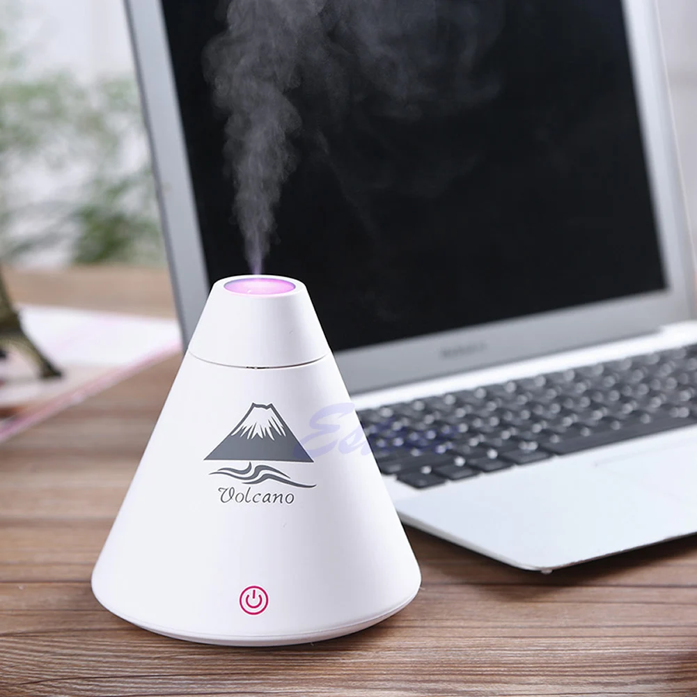 

2023 New Home Volcano Humidifier USB Mini Air Diffuser Purifier Atomizer LED Night Light