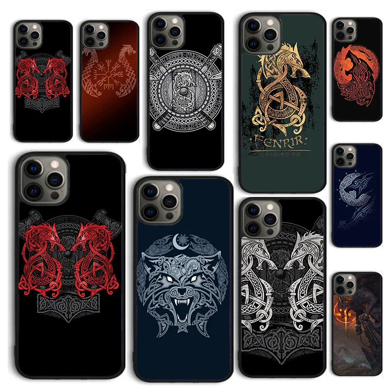 Autumu Nordic Fenrir Phone Case Cover for iPhone 15 12 mini X XS XR 11 13 14 Pro Max SE 2020 Apple 6S 7 8 Plus Coque