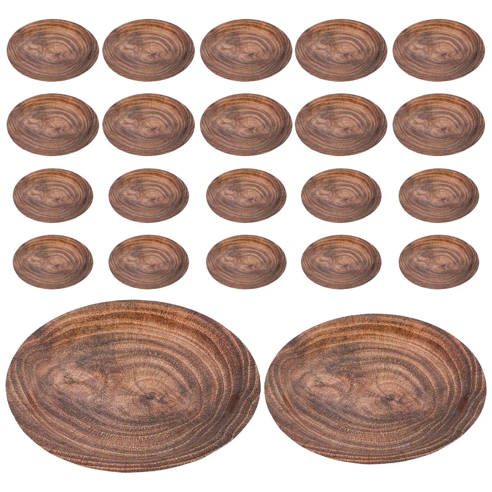 20 Pcs Wood Grain Paper Plates Disposable Dinner Plates Party Supplies Camping Plates Unbleached Plates Light Brown Plates