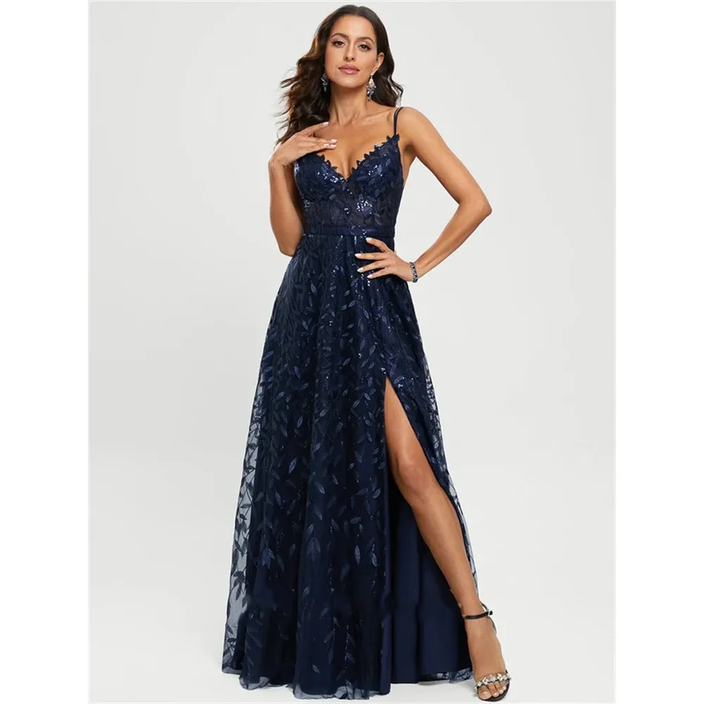 

2024 Elegant and Sexy Evening Dress Valentine's Day Dress Mom's Dress Deep Blue Mermaid Dress Fish Tail Dress