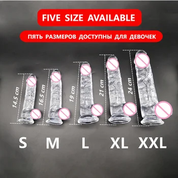 5-9 Inch Realistic Clear Dildo for Women Private Multiple Size Fake Penis with Suction Cup Health Butt Anal Plug Adult Sex Toys 6