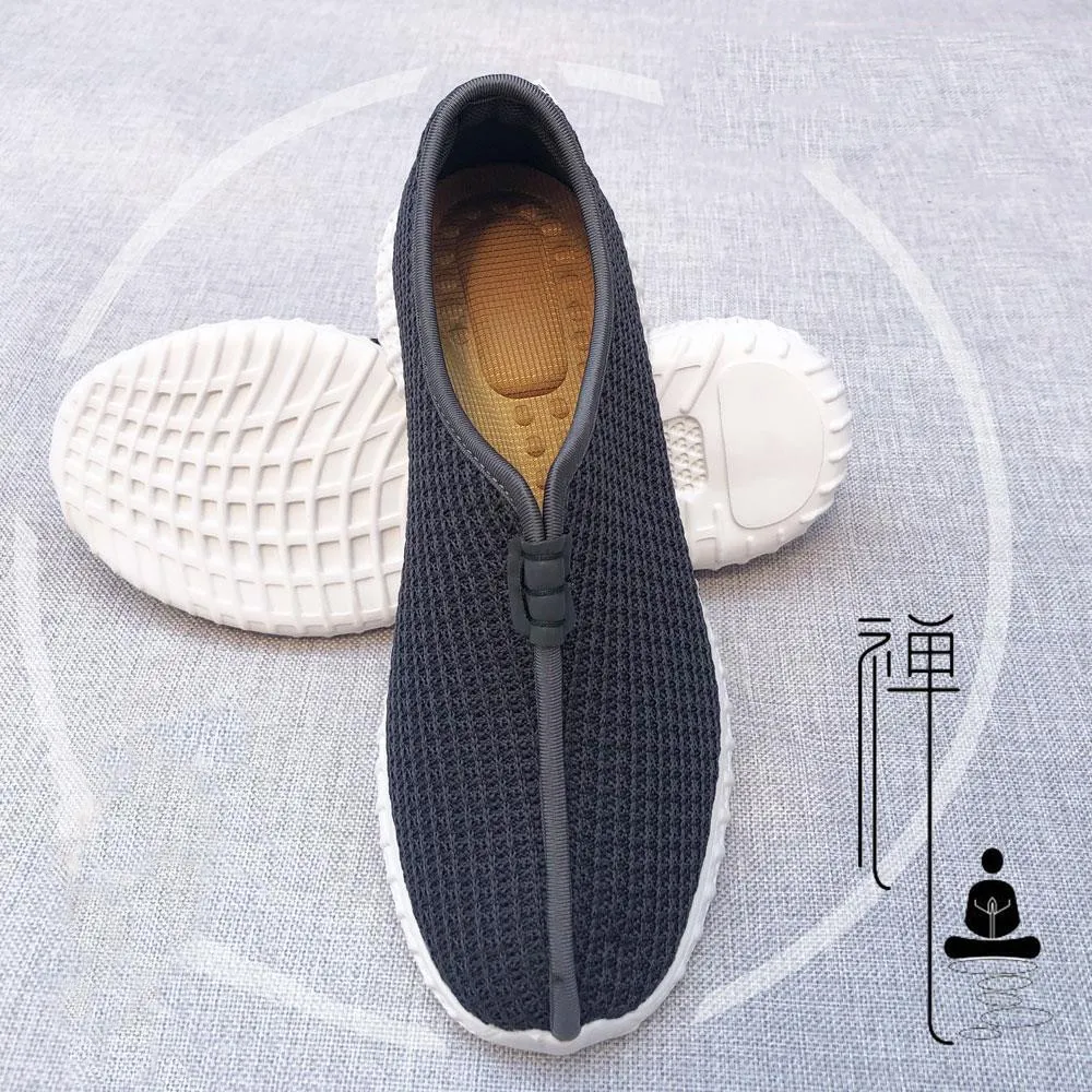 Summer New Male Monk Shoes Breathable Chinese Traditional Buddhist Lay Meditation Shoes Zen Lohan Arhat Shoes Kung Fu Sneakers
