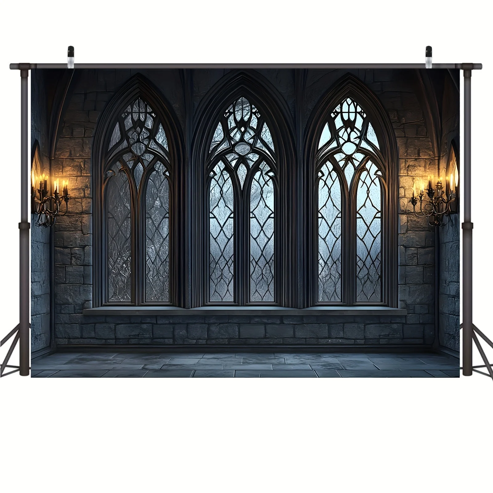 Polyester-Hintergrundstoff für Steinburgfenster, geeignet für Hochzeiten, Geburtstage oder Partys – Detail 7