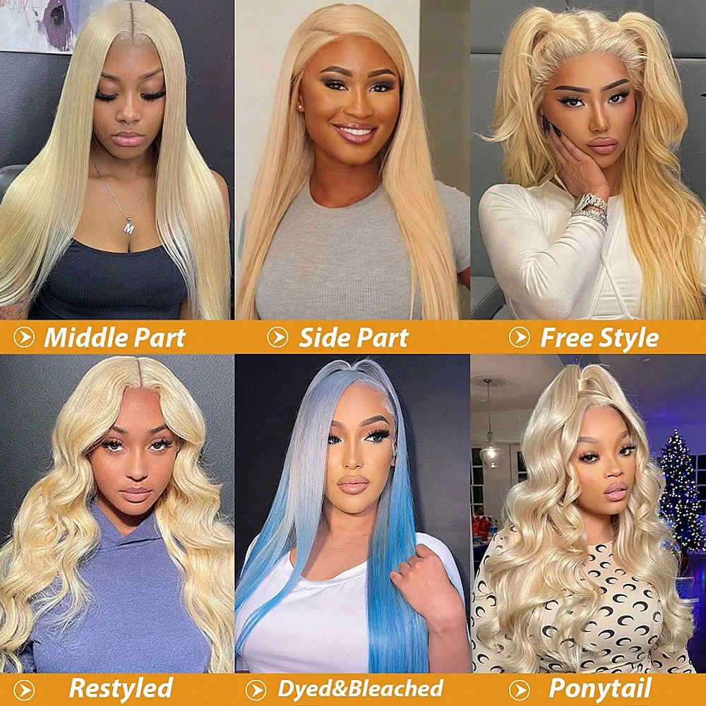 200% Density 13x4 613 Wigs Human Hair Pre Plucked Lace Frontal Wigs for Women 24 Inch 613 Straight Lace Front Wig Human Hair