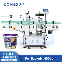 ZONESUN Pail Labeler & Bucket Labeling Machine | Wrap-Around & Tapered Bottle Applicator ZS-TB790 1