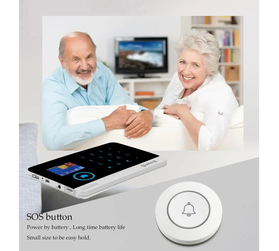 Wofea New One Key Emergency SOS Button Alarm Button Wireless Panic Button door bell button for V10 alarm system