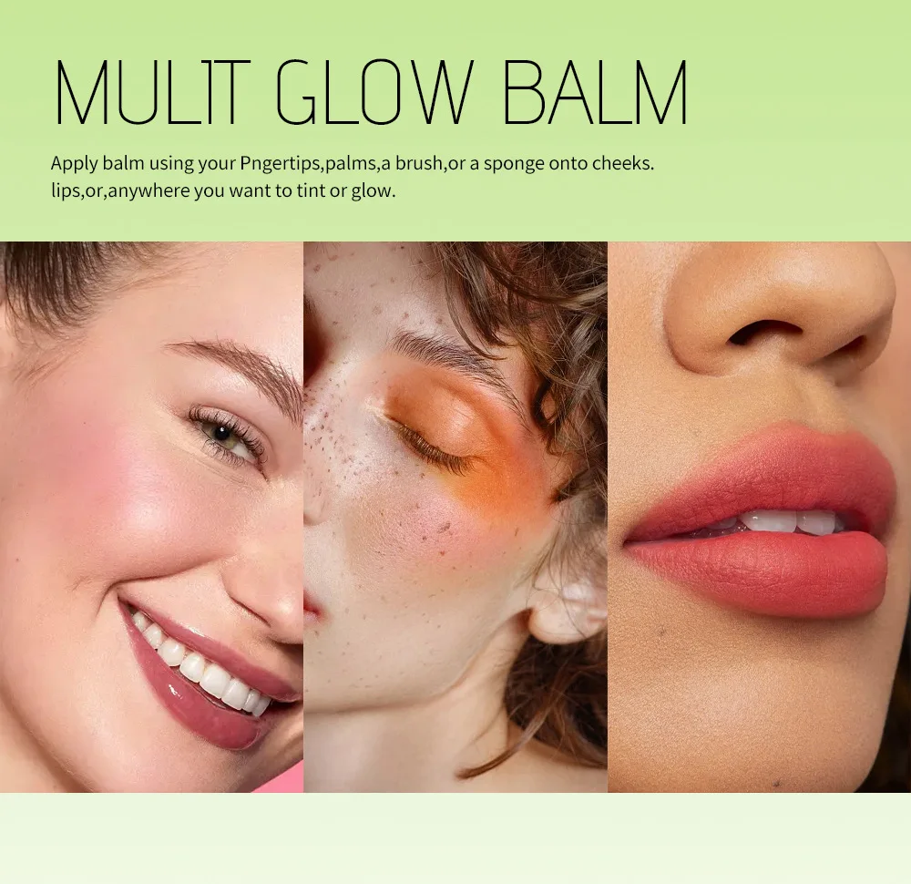 3 color Face Natural Blush Cream Matte Highlights Full color smooth and delicate easy to faint blush Blush rotating stick 2