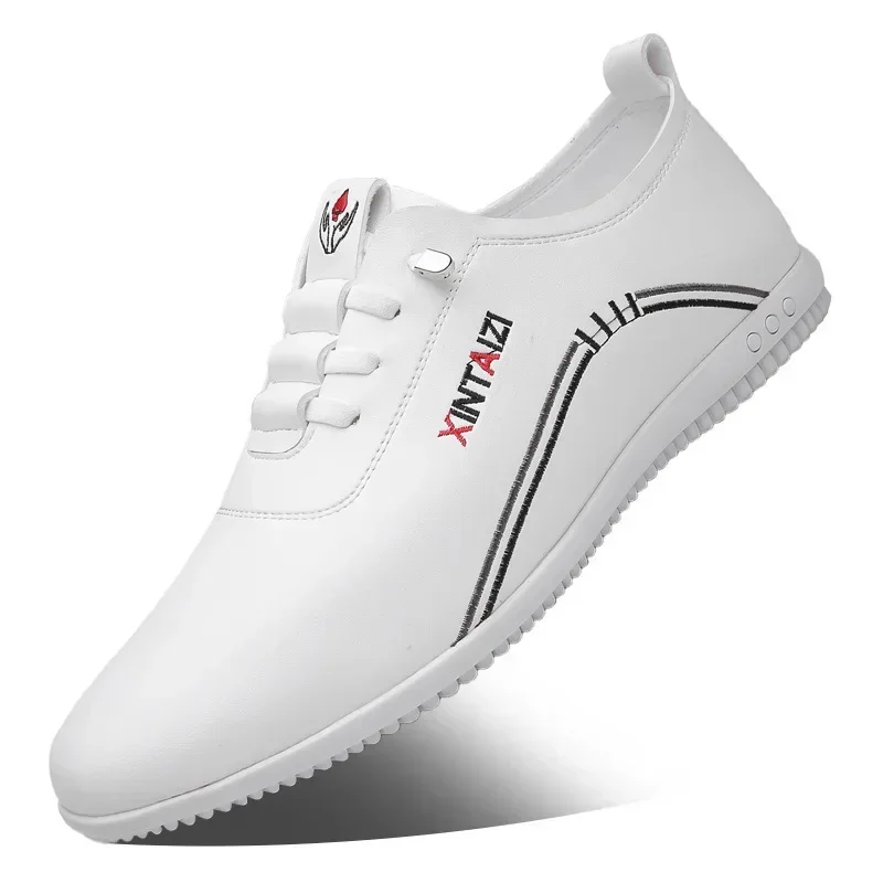 Soft Men's Leather Shoes Four Seasons New Business Fashion Lightweight Flat Outdoor Street Walking Sports Casual